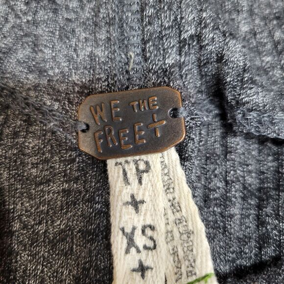 Free People Londontown Oversized Thermal Top Slouchy Charcoal Gray Size XS - Picture 9 of 9